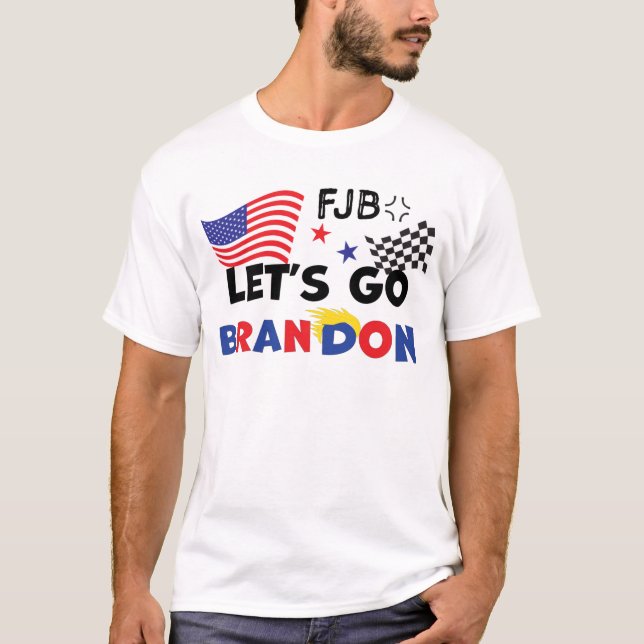 Camiseta VAMOS A BRANDON con el pelo de TRUMP (Anverso)