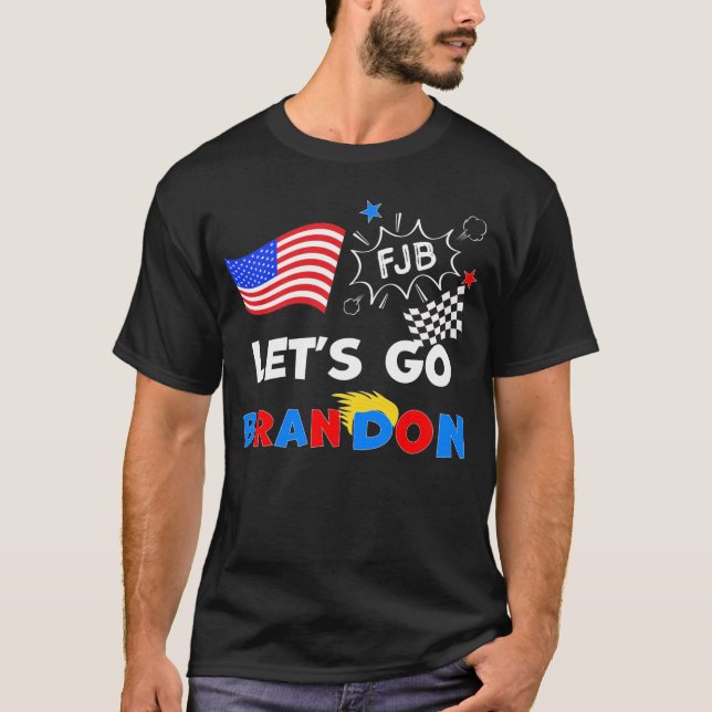 Camiseta VAMOS A BRANDON con el pelo de Trump (Anverso)