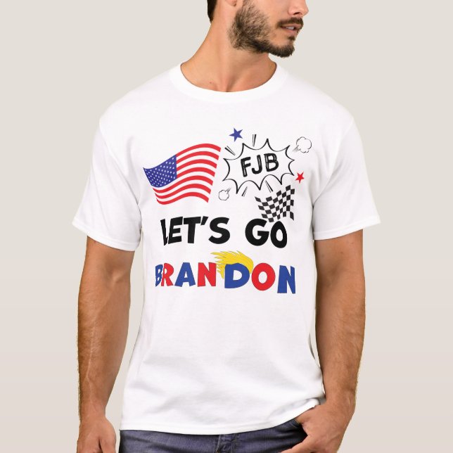 Camiseta VAMOS A BRANDON con el pelo de Trump (Anverso)