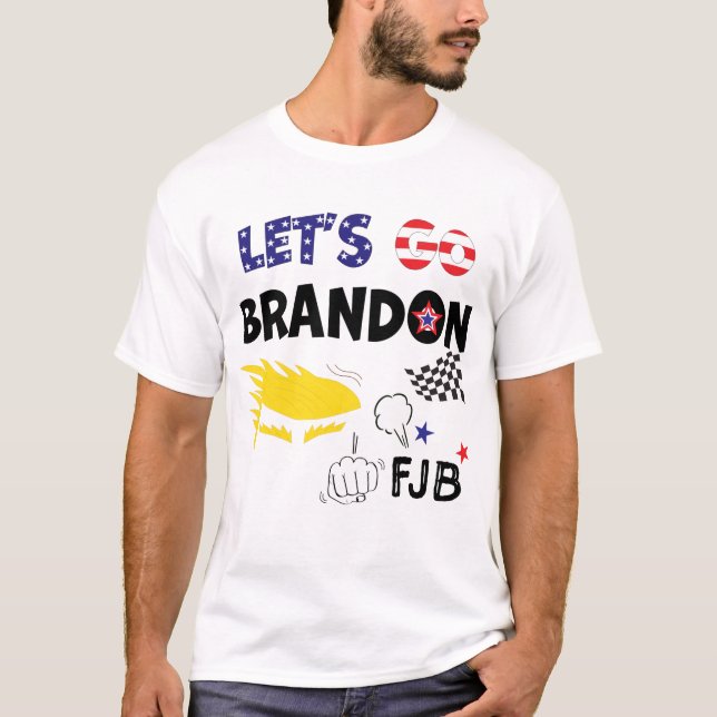 CAMISETA VAMOS A BRANDON CON TRUMP (Anverso)