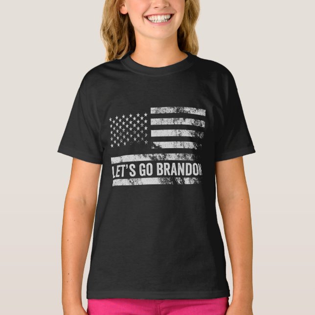 Camiseta Vamos a Brandon Funny Bandera Patriótica Americana (Anverso)