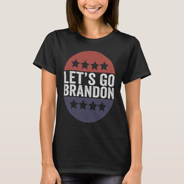 Camiseta Vamos a Brandon Funny Bandera Patriótica Americana (Anverso)