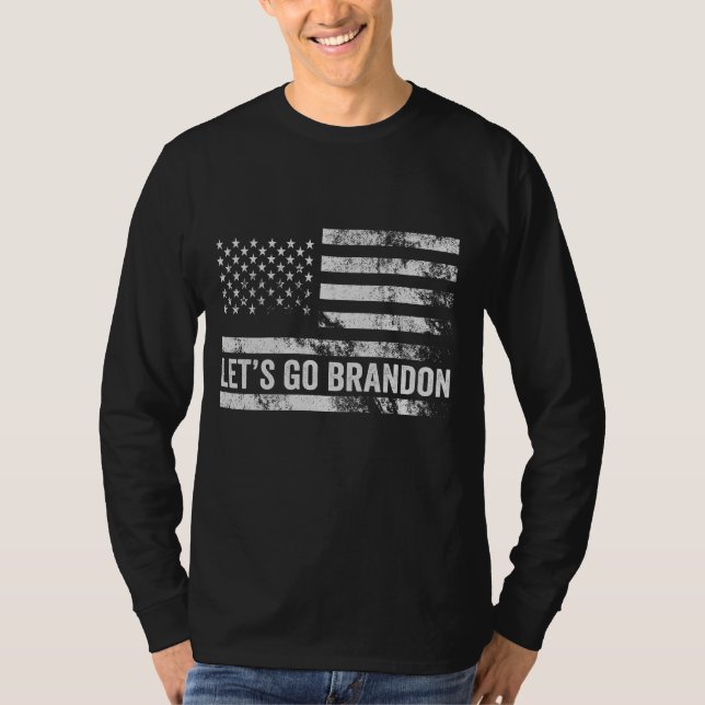 Camiseta Vamos a Brandon Funny Bandera Patriótica Americana (Anverso)