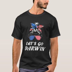 Camiseta Vamos a Brandon Messy Bun America Bandera de Estad