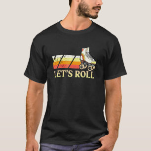 Camiseta Vamos a correr con algunos patines de patinaje sob