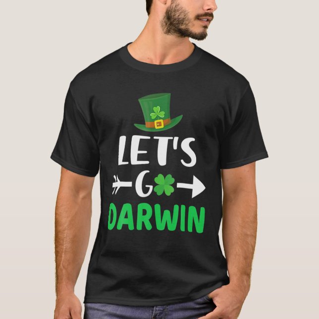 Camiseta Vamos a Darwin con el gracioso Vinta del Día de Sa (Anverso)