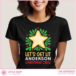 Camiseta Vamos a Encender la Familia de Navidad Tripulación