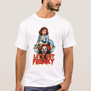 Camiseta Vamos a Enloquecer – Pin-Up Retro y Payaso Espeluz