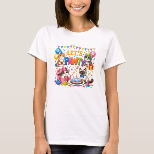 Camiseta Vamos a Festejar al Gato en su 5º Cumpleaños Cum