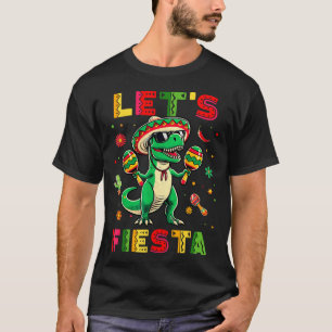 Camiseta Vamos a Fiesta Dinosaur Cinco De Mayo Niños