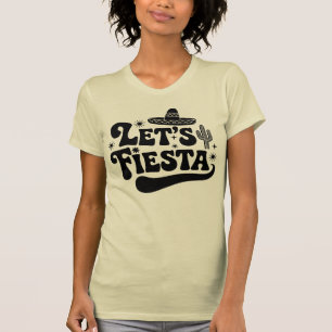Camiseta Vamos a Fiesta Groovy Celebración Sombrero Cactus