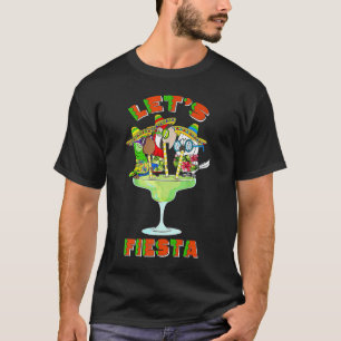 Camiseta Vamos a Fiesta Loros Bebiendo Margarita Cinco De M