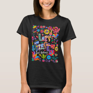 Camiseta Vamos a Fiesta San Antonio Floral Divertido Cinco 