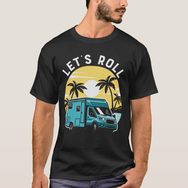 Camiseta Vamos a hacer acampar la puesta de sol (Anverso)