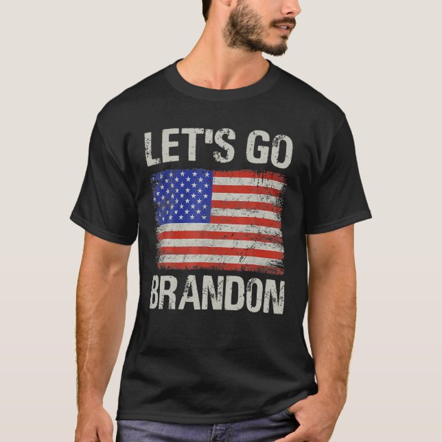 Camiseta Vamos a hacer gracioso a Brandon, la bandera estad (Anverso)