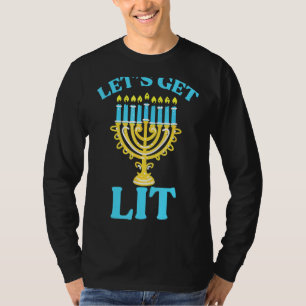 Camiseta Vamos a hacer que Lit Hanukkah Jew Menorah Jewish
