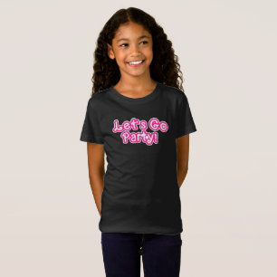 Camiseta Vamos a la Fiesta Rosado y Estrellas Blancas 