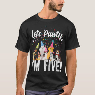 Camiseta ¡Vamos a Pawty, soy CINCO! Puppy Dog Tema Cumpleañ
