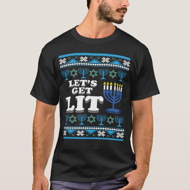 Camiseta Vamos a poner Navidades judíos feos de Hanukkah (Anverso)