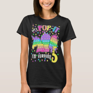 Camiseta Vamos a Pop-it estoy cumpliendo 5 coloridos cumple