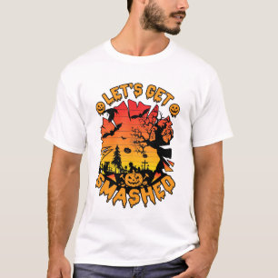 Camiseta Vamos a romper Halloween Calabaza Árbol Espeluznan