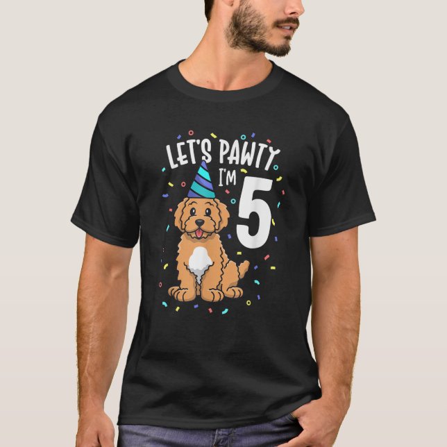 Camiseta Vamos a trabajar, soy 5 Perro Goldendoodle 5 cumpl (Anverso)