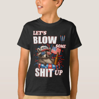 Camiseta Vamos a volar algo Mapache Bandera de EE. UU. 4 de