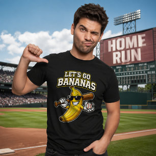 Camiseta Vamos a Volvernos Locos Béisbol Retro Plátano Dive