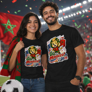 Camiseta Vamos Aficionados Leones Fútbol Marruecos