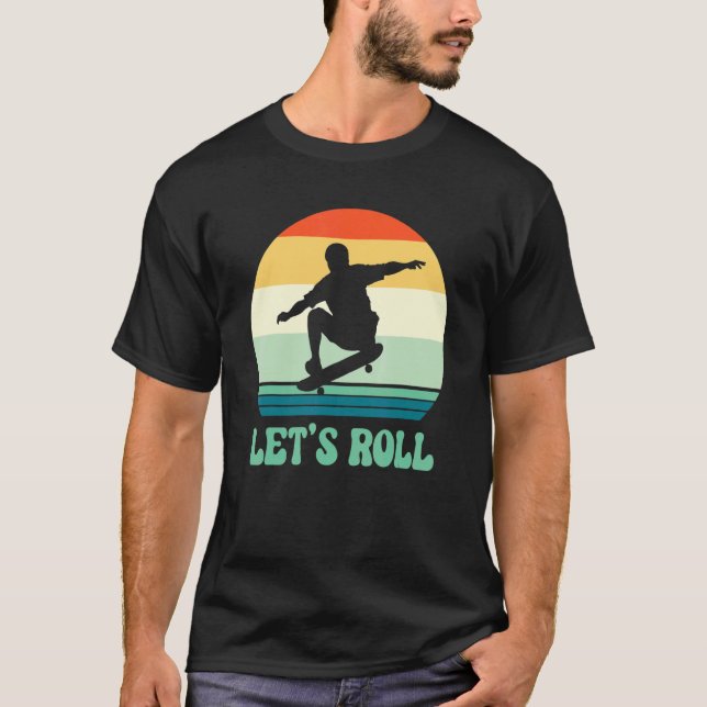 Camiseta Vamos al patineta rock and Roll me encanta los 80 (Anverso)