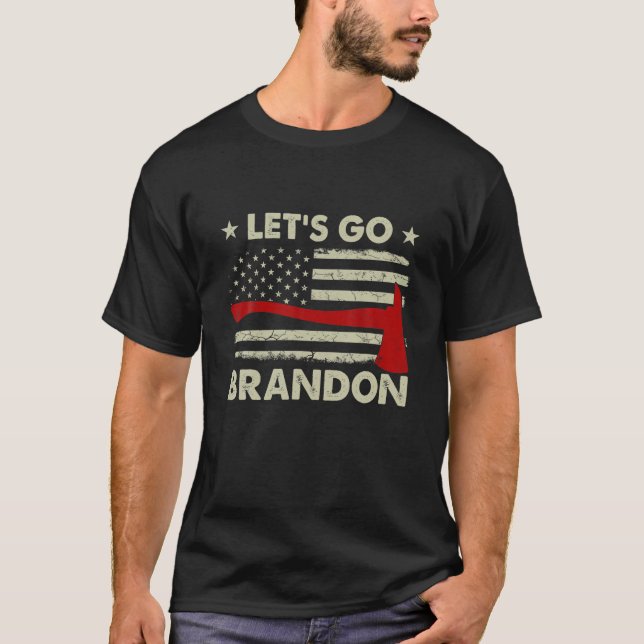 Camiseta Vamos Ax Brandon Bandera Americana Delgada Línea R (Anverso)