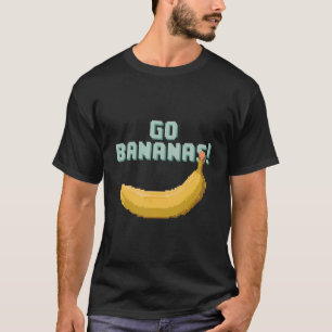 Camiseta ¡Vamos Bananas! Pixel retro arte de un plátano ama