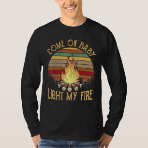 Camiseta Vamos Bebé Luz Mi Campfire Vintage Cam Al Aire Lib