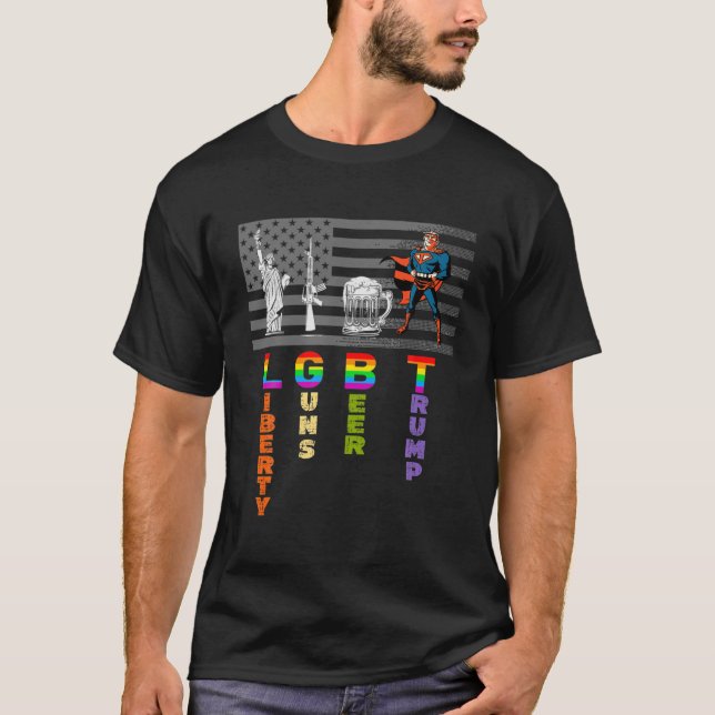 Camiseta Vamos Biden LGBT Pro Trump Bandera Anti Joe B 2024 (Anverso)