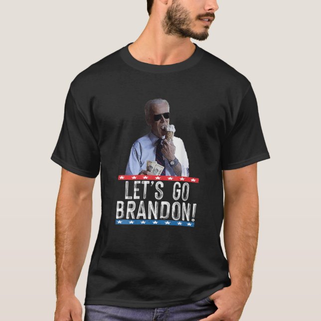 Camiseta Vamos Brandon, Biden comiendo helado, oferta diver (Anverso)