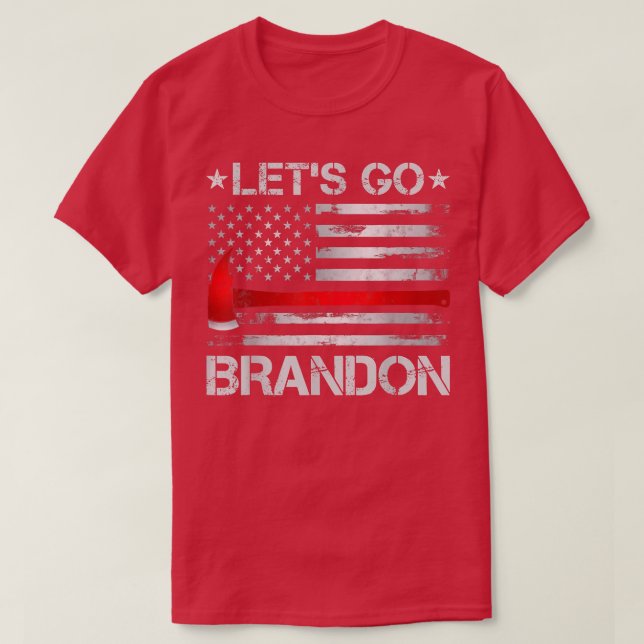 Camiseta Vamos Brandon Bombero Bandera Estadounidense Ae Th (Diseño del anverso)