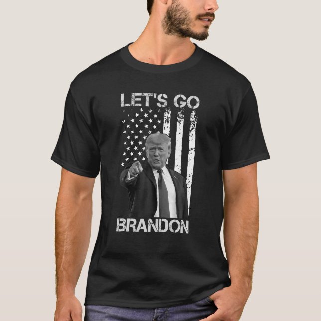 Camiseta Vamos Brandon Branson Trump y la bandera estadouni (Anverso)