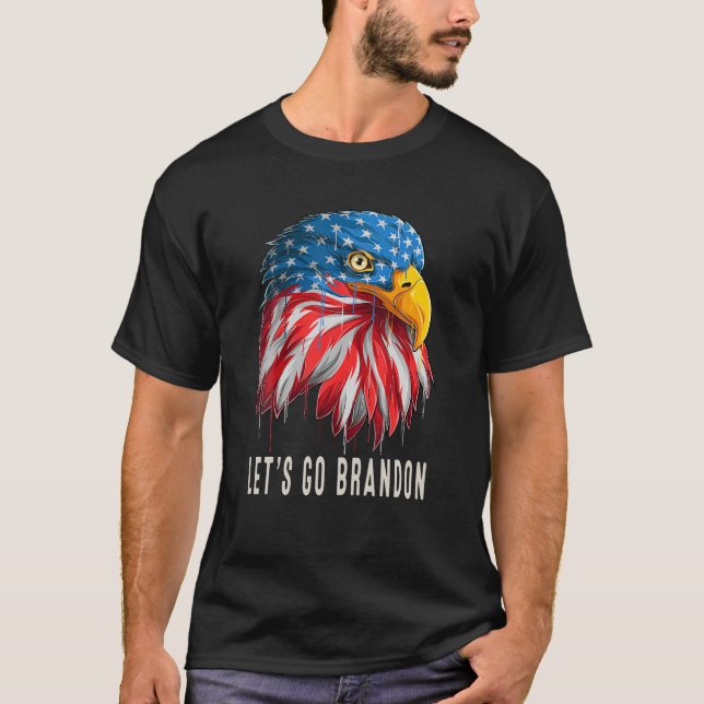 Camiseta Vamos Brandon Eagle Head con American Flag Con (Anverso)