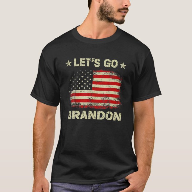Camiseta Vamos Brandon, la vendimia de la bandera norteamer (Anverso)