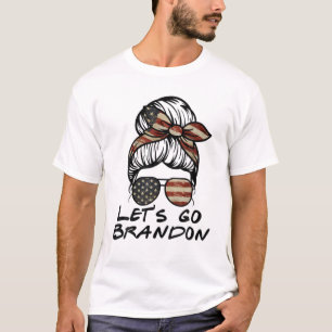 Camiseta Vamos Brandon Messy Hair Bun America Bandera Vamos
