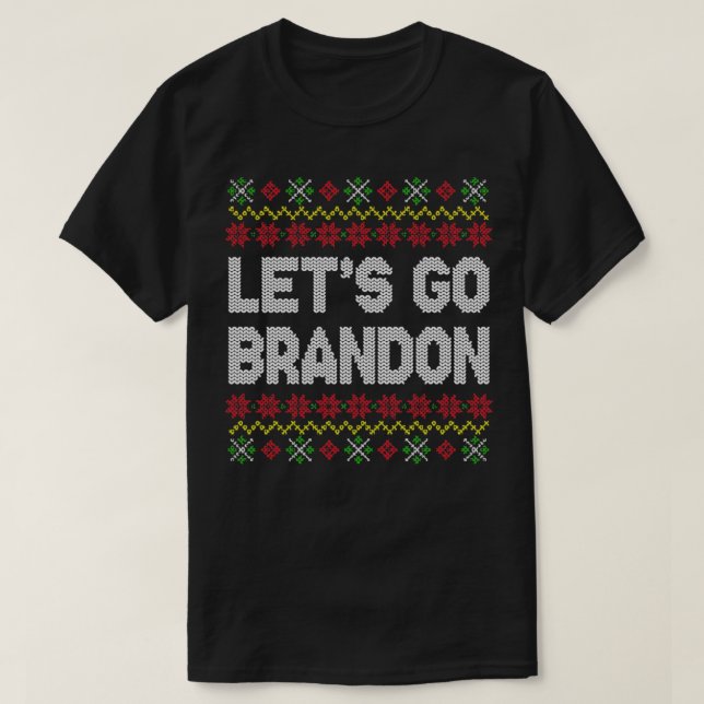 Camiseta Vamos Brandon Navidades feos Patrón de dulces (Diseño del anverso)