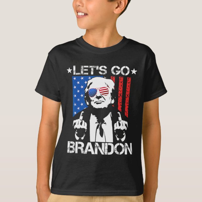Camiseta Vamos Brandon Pro Trump Bandera Anti Joe B (Anverso)