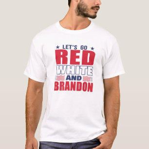 Camiseta Vamos Brandon Red White Y Brandon Fun Men Mujeres