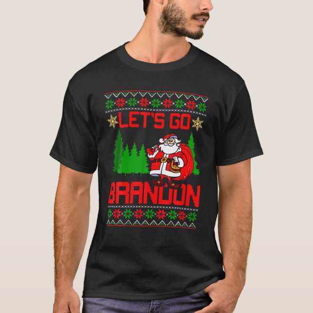 Camiseta Vamos Brandon Santa Ugly Navidades Funny Santa S (Anverso)
