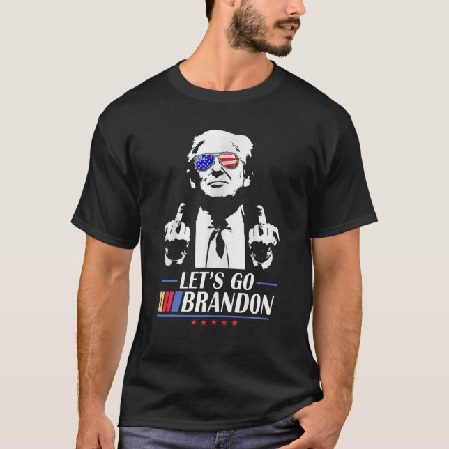 Camiseta Vamos Brandon Trump Dedo Medio - Vamos Bran (Anverso)