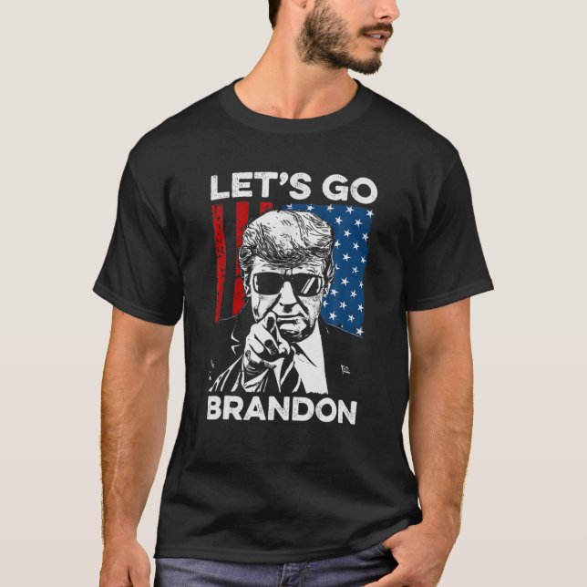 Camiseta Vamos Brandon Trump Y La Bandera De Estados Unidos (Anverso)