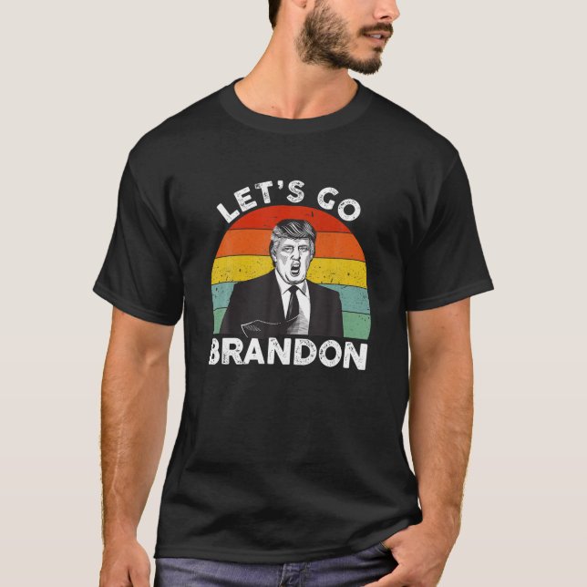 Camiseta Vamos Brandon Trump Y La Bandera Estadounidense An (Anverso)