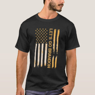 Camiseta Vamos Branson Brandon Bandera Americana de Oro (