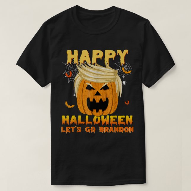 Camiseta Vamos Calabaza Brandon Trump Calabaza Halloween Co (Diseño del anverso)