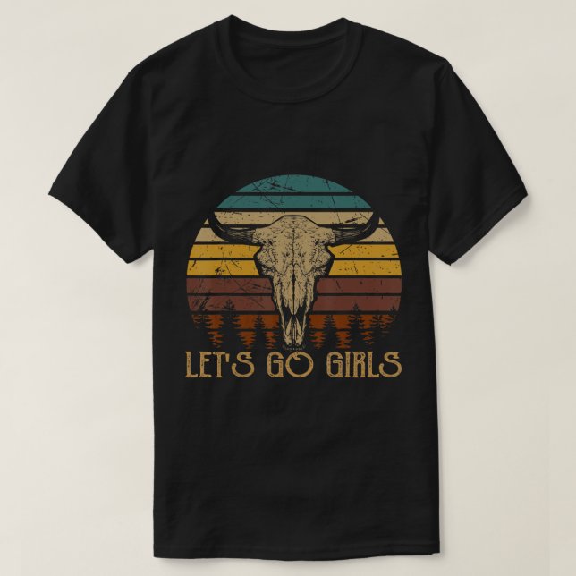 Camiseta Vamos Chicas Cowgirl Western Vintage Rodeo Bulls (Diseño del anverso)